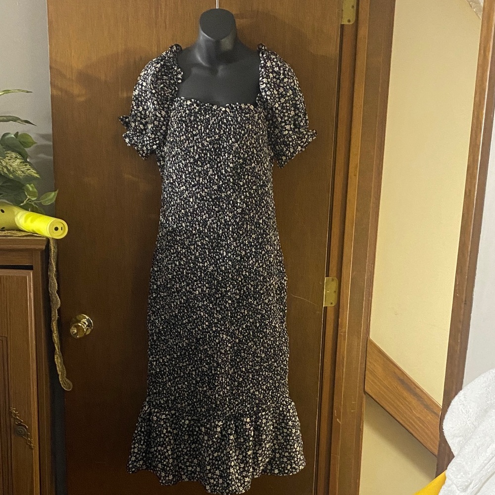 ⭐ PrettyGarden Women’s Floral Smocked Ruffle Hem Dress – Size XL – NWT